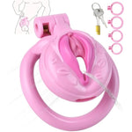 Chastity Cage For Men Cock Chastity Lock With 4Rings, Pink Resin Chastity Device For Male Penis Exercise Cage?Light And Unobtrusive 80G (Pink)