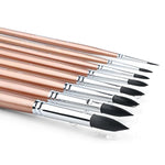 8 Pcs Round Watercolor Brush Set with Goat Hair for Acrylic, Gouache & Painting
