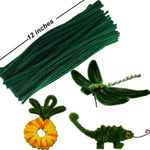 100Pcs Green Chenille Stems Pipe Cleaners for DIY Art and Crafts with Googly Eyes, 12inch x 6mm