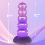 8" Silicone Large Thick Giant Anal Trainer Beads Plug Dildo Pink Purple