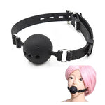 Silicone Breathable Ball Gag - Ball Gag Breathable Silicone Ball With Holes Open Mouth Gag Sex Toy For Adult Bondage Restraints Sex Play (M(1.7Inch Ball),Black)