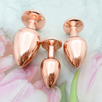 Anal Sex Trainer Set 3Pcs Stainless Steel Butt Plug, Expanding Anal Plug Training Kit Rose Gold Adult Sex Toys For Men And Women Gift (Rose Pink)