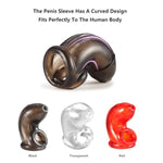 Hollow Penis Sleeve For Easy Urination Curved Penis Extension For Enlargement And Time Lengthening Cock Sleeves Sex Toys For Adult Men (Black)