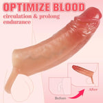 7 Inch Cock Sleeve - Realistic Thick Slicone Penis Extender Sex Toys,Reusable Cock Sleeve Extension With Penis Ring,Soft Penis Extender Cock Enlarger For Men,Delay Ejaculation Stronger Erection