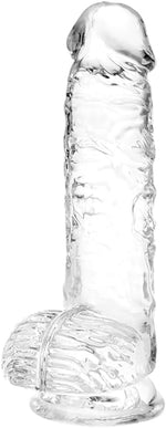 6-Inch Clear Realistic Dildo with Suction Cup – Slim & Beginner-Friendly Toy