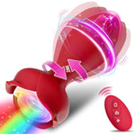 Anal Plug Rose Toy Sex Toys For Couples, Vibrating Butt Plug With 10 Vibration Modes & 360° Rotate Modes Adult Toys, Women Sex Toys Anal Vibrators Rose Sex Toy With Colorful Lighting