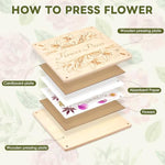 11 x 11 Inch Wooden Flower Press Kit, 10 Layers for Bouquet Preservation & Crafts