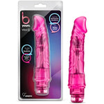 B Yours Vibe #6 - Soft Realistic Multispeed Vibrating Dildo - 9.25 Inch Long - 1.75" Wide - Flexible Shaft Conforms To Your Body - Waterproof Vibrator - Safe Sex Toy - Clear Pink