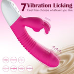 Clit Sucker Rabbit Vibrator Sex Toys, G Spot Sucking Dildo Vibrators With Heating Modes, Suction And Clitoral Stimulation Vibrator Rose Tongue Adult Toys For Women