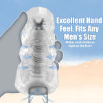 Pocket Pussy Male Masturbators, Portable Transparent Male Stroker Sex Toys With 3D Textured, Reusable Blowjob Toys With Storage Container For Mens Masturbation (Transparent)