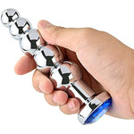 Anal Beads, Blue Jewelry Metal Butt Plug Anal Trainer With 5 Graduated Balls Fetish Kinky Sex Toys Love Tools For Couple Lover