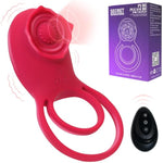 Vibrating Cock Ring With Rose Clitoral Stimulator–Premium Penis Ring Vibrator For Couples, Dual Rings For Enhanced Erection & Pleasure, Adult Sex Toys For Couples With Multiple Vibrations For Intimacy