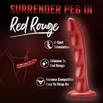 Temptasia Jealousy Peg - 7 Inch Pegging Dildo - Harness & Strap On Compatible - Designed For Bdsm & Role Play - Platinum Cured Silicone - Red Rouge - Adult Sex Toy