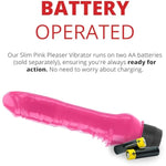 Adam And Eve Slim Pink Pleaser Vibrator Dildo, Realistic Battery Operated Thrusting Stimulator, Insertable Female Sex Toy, Waterproof, Powerful Vibration For Clitoral Anal G Spot, Compact And Discreet