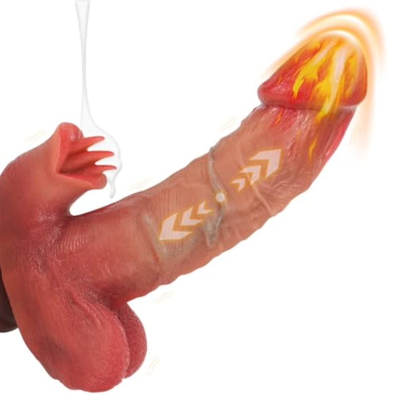 Thrusting Dildo Sex Toys - Dildos Realistic Penis Vibrators With 9 Thrusting Vibrating Heating Licking Modes Adult Toys Thrusting Vibrator With Suction Cup Dildo Women And Couple