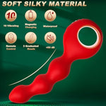 Vibrating Anal Beads Anal Toys,Vibrating Butt Plug Prostate Massager With Pull Ring,10 Vibration Graduated Design Anal Sex Toys Waterproof Bullet Vibrator For Men,Women And Couples Adult Toys