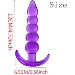 Super Soft Anal Plug Sex Toys Silicone Anal Plug,Anal Beads Silicone Butt Plug With Thin Neck & 5 Gradual Beads & Curved Base Butt Plug G-Spot Stimulation Sex Toy For Women Men Couple(Purple)