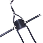 Panel Mouth Gag Harness Gag - Panel Gag With Silicone Solid Ball Gag Lockable Leather Head Harness Bondage Gag Bdsm Kit (Padlock 2 Pieces)