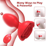 Rose Anal Vibrator Couples Sex Toys, Vibrating Butt Plug With 10 Vibration Modes, Sexual Stimulation Device With App Remote Control, Adult Sex Toys & Games For Woman Men, Red