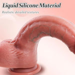 Uncut Realistic Dildos Foreskin Dildo,Lifelike Curved For G Spot Liquid Silicone Dildo With Strong Suction Cups For Hands-Free,Adult Sex Toys For Vagina Anal Play 8.9"