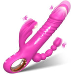 Thrusting Dildo Vibrator Sex Toys For Women, G Spot Anal Rabbit Vibrators Adult Sex Toys With 7 Powerful Speeds & 7 Vibrating Modes Upgrade Silicone Waterproof Rechargeable,Rose