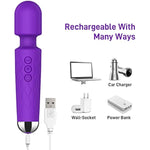 Rechargeable Personal Wand Massager + 22Inch Super Long Anal Beads