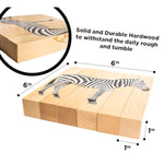 Wooden Animal Chunky Puzzles For Toddlers 2+ Years - Montessori 4 In 1 Safari Animal Block Puzzle Toy