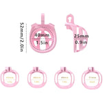 3D Printed Chastity Cage Chastity Devices For Men Bondage Gear & Accessories Lightweight Plastic Cock Cage Slave Tool With 4 Sizes Rings And Elastic Belt (Pink, A)