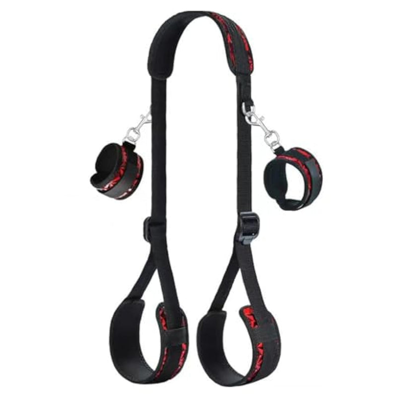 Bondage Restraints Sex Bdsm Kit, Bed Restraints Set With Neck To Thigh Adjustable Straps Handcuffs For Couples Game Play, Adult Sex Toy For Women Beginner Bondage Straps Leg Rope