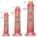 3 Pcs Realistic Silicone Beginner Slim Dildo Training Set (Small 5.7" Medium 6.8" Large 7.7"), G-Spot Suction Cup Dildo For Vaginal Pleasure, Strap-On Dildos Penis Anal Plug Sex Toys For Women Men Gay