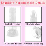 8.3 Inch Soft Clear Dildo, Realistic Dildo Body-Safe Material Lifelike Men Penis With Strong Suction Cup Anal Vagina Massager, G Spot Stimulator Adult Sex Toys For Women Beginner
