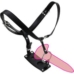 Women Chastity Belt Strap-On Harness Pu Leather Sm Erotic Sex Toy Bondage Strap Dildo Harness Adjustable Belt Lesbian Double Dildo Straps Trousers For Butt Plug And Dildo