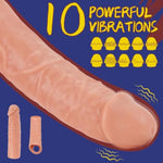 Vibrating Male Sex Toys Penis Extender Sleeve Set—Detachable Cock Sleeve Vibrator With 10 Vibrations, Realistic Penis Ring For Men Couples Penis Enlargement, Prolonged Erection