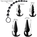 Anal Toys Butplug For Training, 6 Piece Butt Plug Set, Silicone Anal Plugs With 5 Different Buttplug And 1 Anal Beads, Sm Sex Toys For Couples Flirt Play Fetish Cosplay
