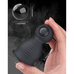Textured Penis Head Massager Sleeve with 9 Vibration Modes - Mens Sex Toy - USB Rechargeable - Hypoallergenic Silicone - Male Masturbation and Stamina Trainer - Includes Storage Bag