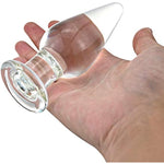 Anal Butt Plug Glass Anal Trainer Sex Toy With Long Neck Crystal Pleasure Wand With Tapered Head Unisex Bum Plug For Men Women (M)