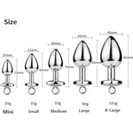 Pull-Ring Metal Backyard Anal Plug Sex Toys Alternative Toys Personal Sex Massager Silver