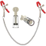 Stainless Steel Nipple Clips Clamps And Nipple Suckers Adjustable Body Ring Body Clamps Body Ring Non-Piercing Chain For Women Faux Body Jewelry (Red)