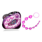 Blush Basic Beads - 12 Inch Non Porous Body Safe Anal Beads - Smooth And Seamless - Graduated Beads Up To 1" Maximum Width - Beginners Anal Play Sex Toys For Women Couples - Clear Pink