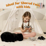 4Pcs Large Spider Plush, 16 Inch Mommy Spider Stuffed Animals With 3 Baby, Soft Cuddly Pillow Plush Gifts For Kids Boys Girls, Black