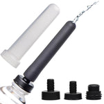 Travel Enema Water Bottle Adapter Set For Deep Cleaning, Silicone Nozzle And 3 Adapter Sizes To Fit Most Shower Hoses And Bottles, 4.5" Length X 0.95" Width, 5 Piece Portable Kit, Black