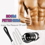 BDSM Bondage Chastity Devices Belt Leather Cock Cage Penis Testicle Sleeve with Leash Adjustable SM Rope Inspired Restraint Accessory Sex Leash Toys for Men Discreet Design