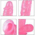 10 Inch Realistic Clear Dildo With Strong Suction Cup, Lifelike Big Crystal Jelly Flexible Thick Anal Dildo For Women, Pink