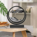 7in Round Moving Sand Art Picture, Black Sandscape Decor