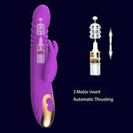 9 inch G Spot Clitoral Vibrator Handheld Rabbit Ears Waterproof Rechargeable Realistic Silicone Dildo Vibrators with 8 Powerful Modes Adult Rose Sex Toys for Women