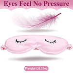 4 Pcs Cute Sleep Masks for Women Silk Eye Masks for Sleeping