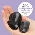 Oh! Hot Massage Rocks With Drawstring Bag - Pebbles Of Varied Sizes - Pack Of 9