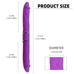 Double Headed False Penis - Couple Interactive Masturbator, Flexible Massage Stick, Experience Synchronization, Double Headed Vibration, Extra Long Dimensions, Safety Waterproof Silicone (Purple)