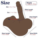 Huge Thick Dildo for Adult, Dildo Sex Doll Torso for Woman Man, Masturbator Toy with Fixed Base, Soft TPE Material Uniex Adult Sex Toy, Bendable Male Dildo Adult Doll Torso - Brown Black Skin