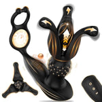 Male Anal Vibrator Butt Plug With Thrusting Dildo Core & 9 Petal-Stretching Modes – Sex Toy For Men With Dual Cock Rings, Prostate Massager & Anal Expander For Gay Adult Pleasure Play